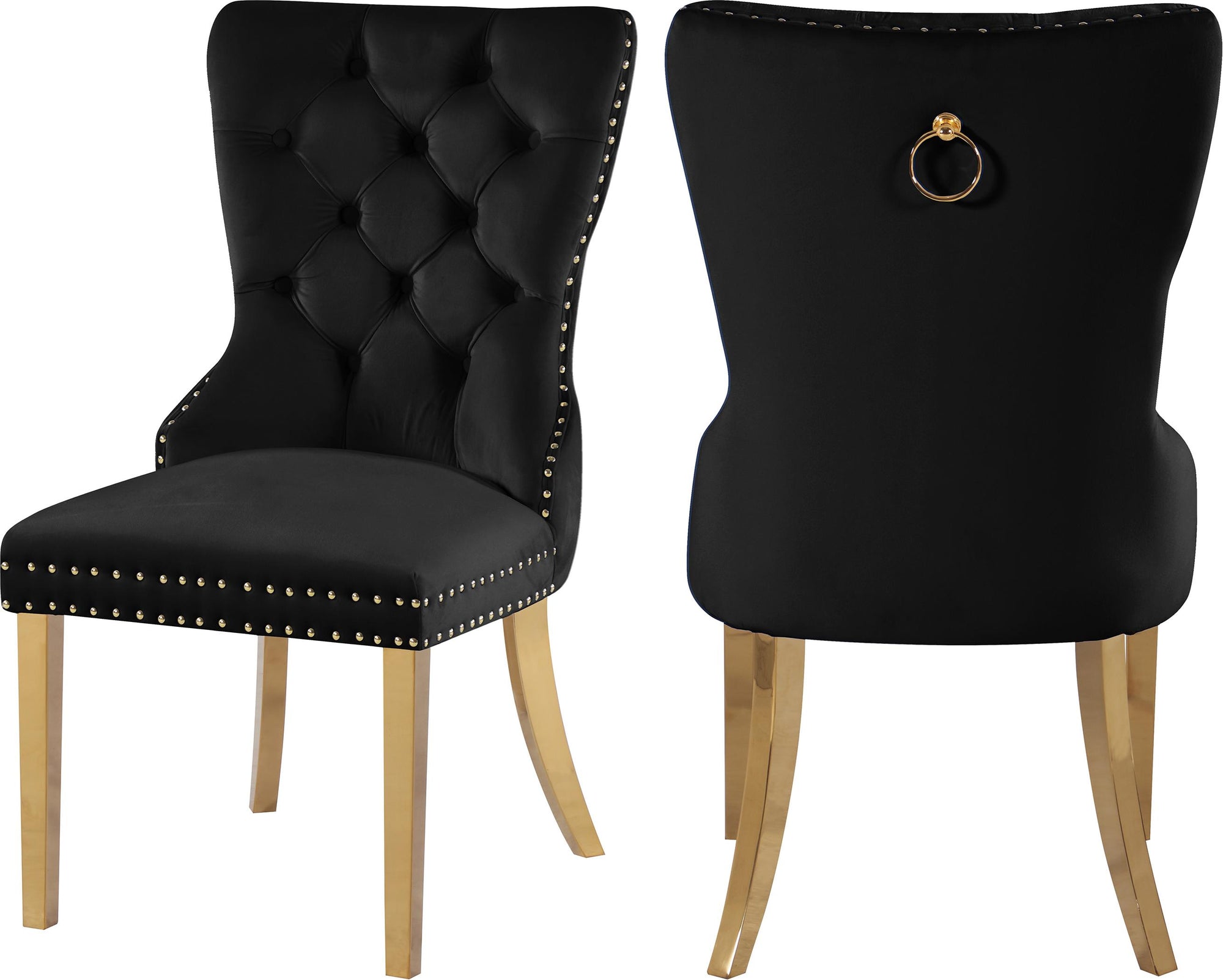 Carmen Black Velvet Dining Chairs (2)