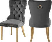 Carmen Grey Velvet Dining Chairs (2)