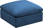 Plush Navy Velvet Standard Cloud Modular Ottoman