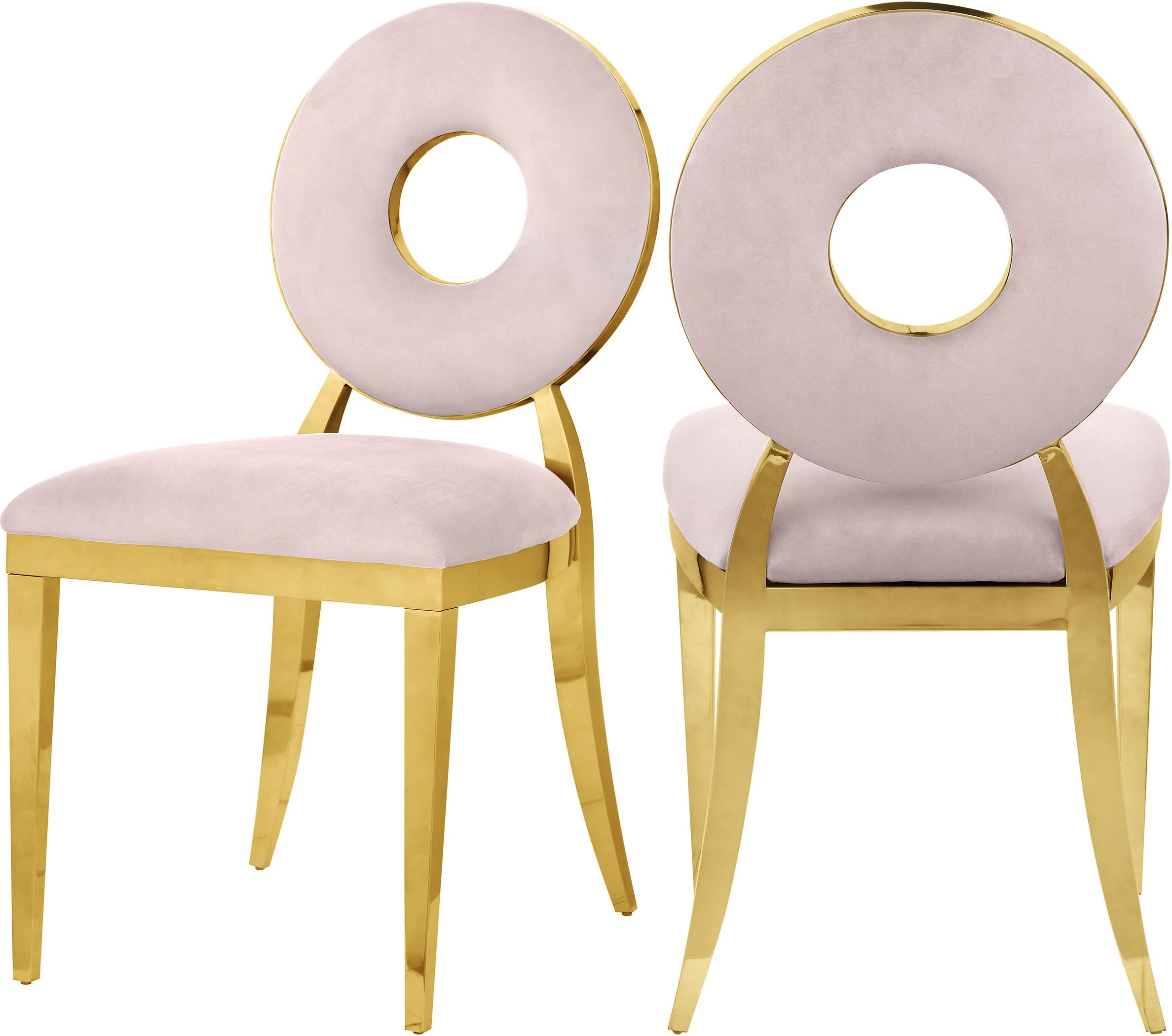 Carousel Pink Velvet Dining Chair