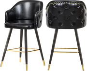 Barbosa Black Faux Leather Counter/Bar Stool