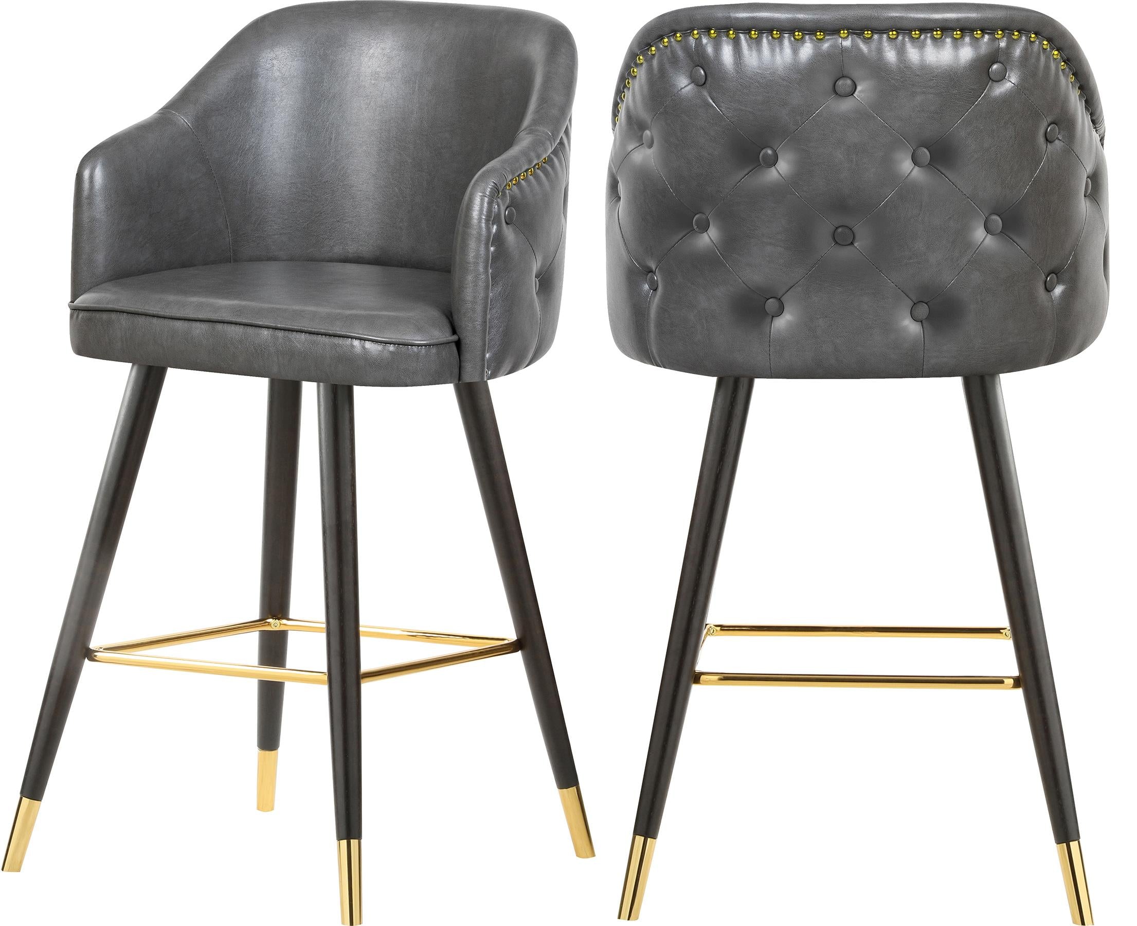 Barbosa Grey Faux Leather Counter/Bar Stool