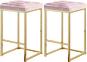 Nicola Pink Velvet Stool