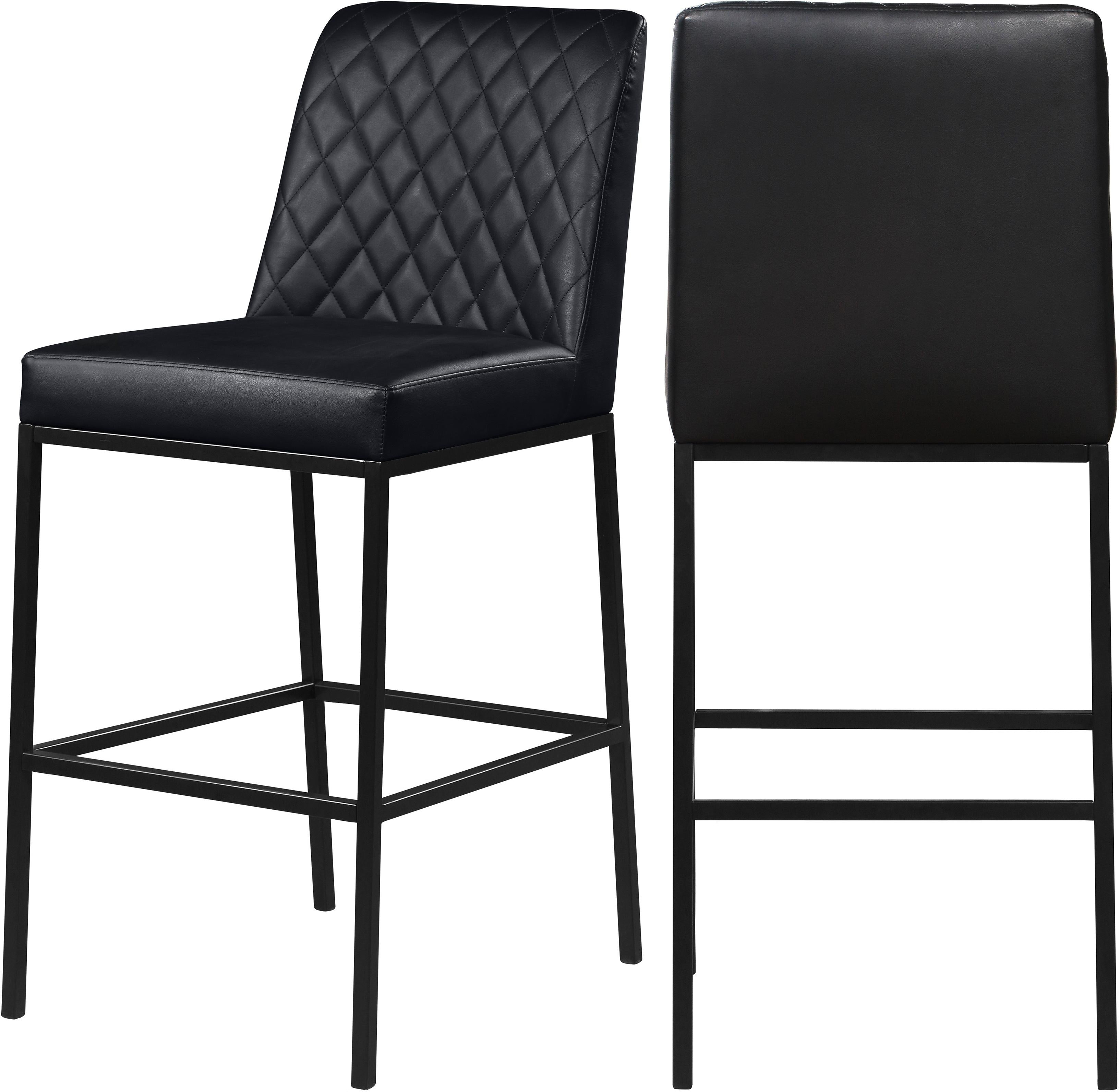 Bryce Black Faux Leather Stool