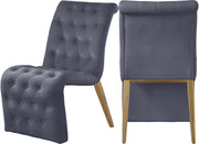Curve Grey Velvet Dining Chair