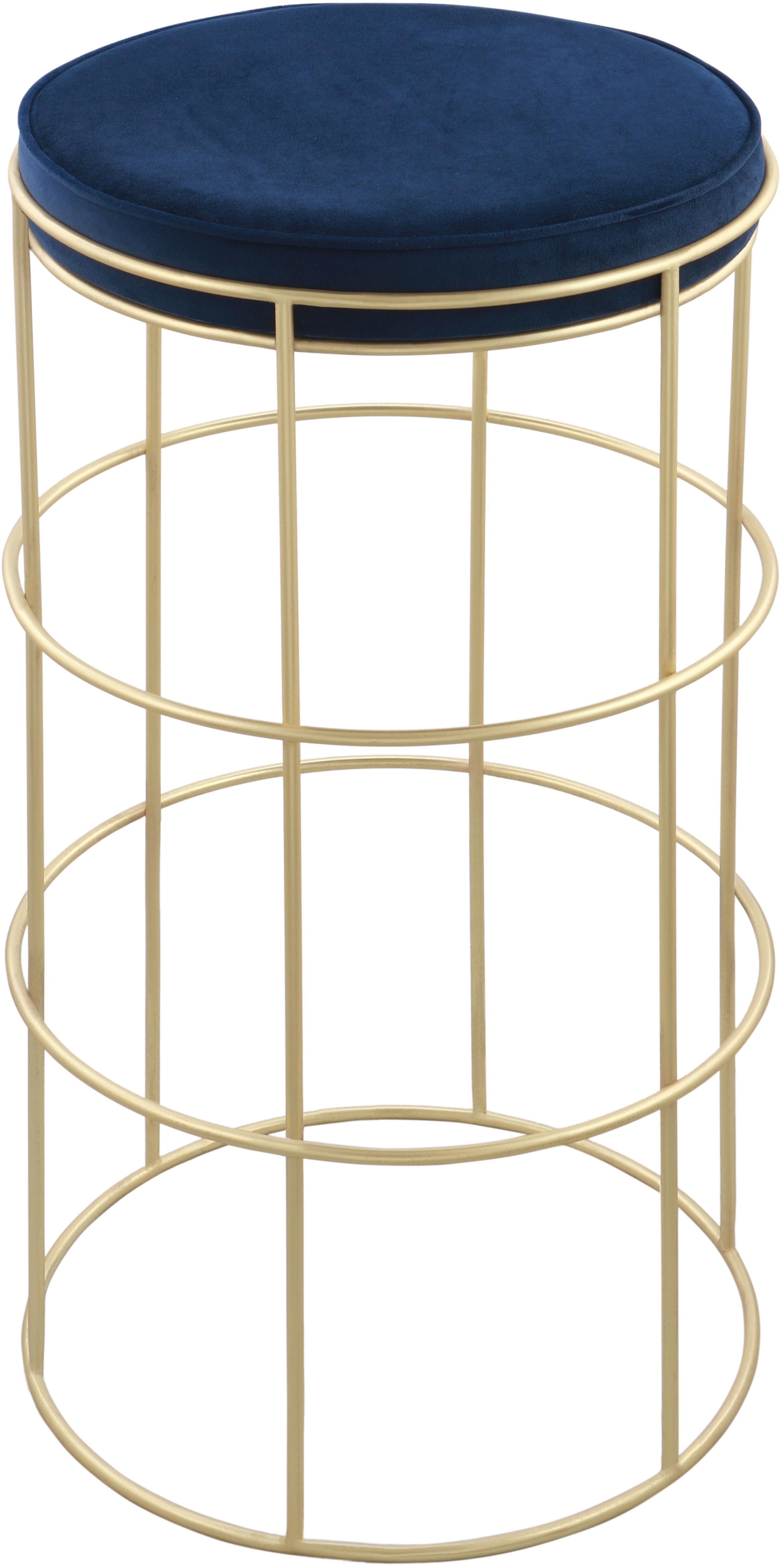 Rebar Navy Velvet Counter Stool