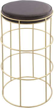 Rebar Grey Velvet Counter Stool