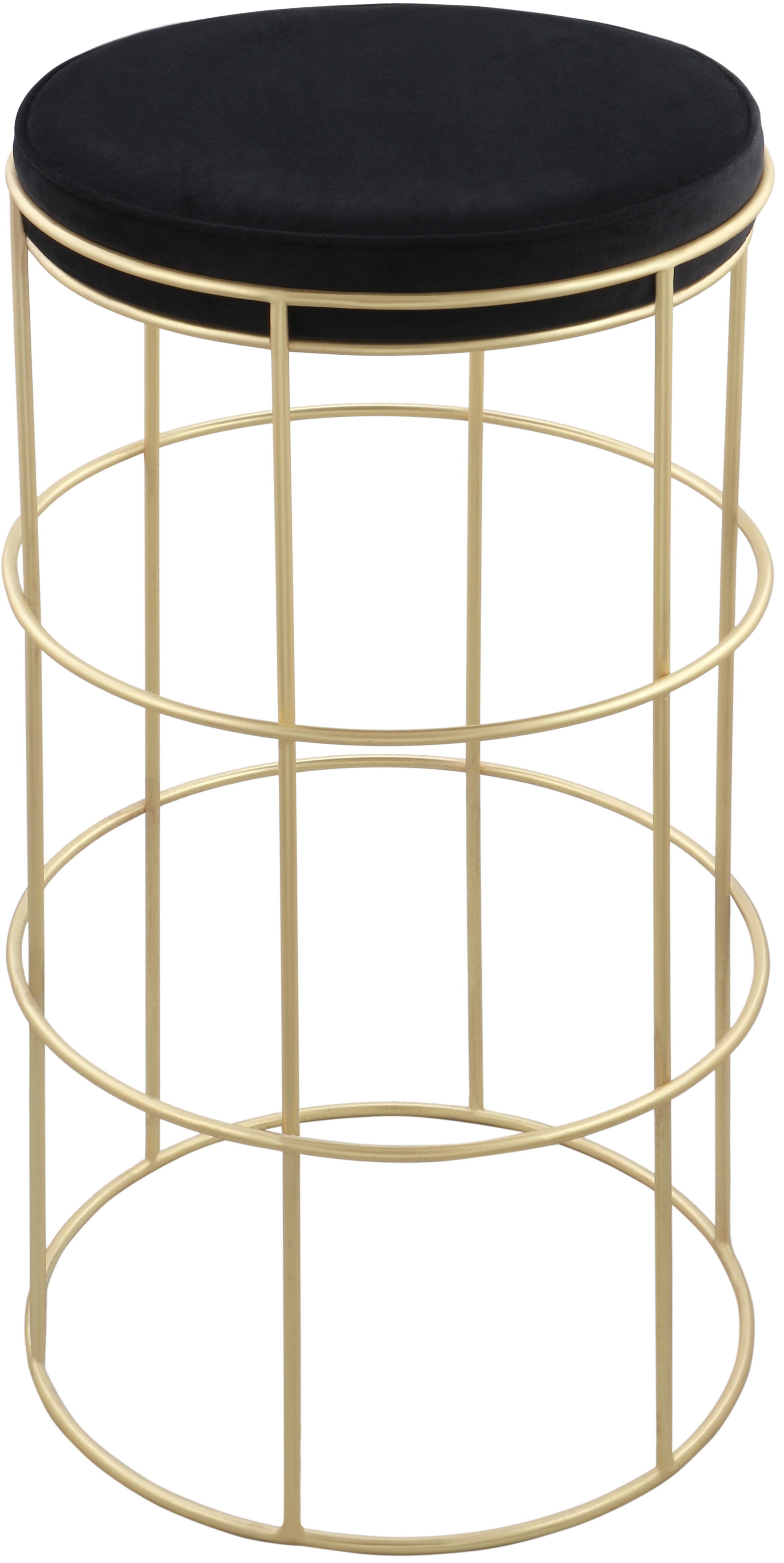 Rebar Black Velvet Counter Stool