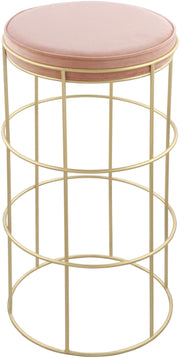 Rebar Pink Velvet Counter Stool