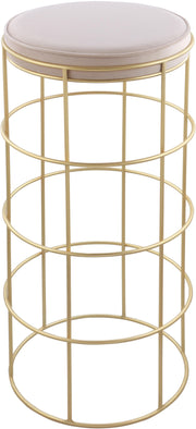 Rebar Cream Velvet Bar Stool