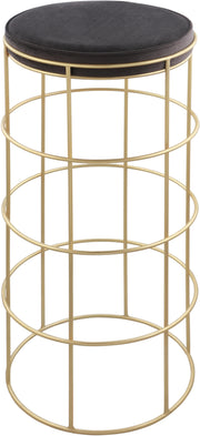 Rebar Grey Velvet Bar Stool