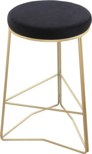 Tres Black Velvet Counter Stool
