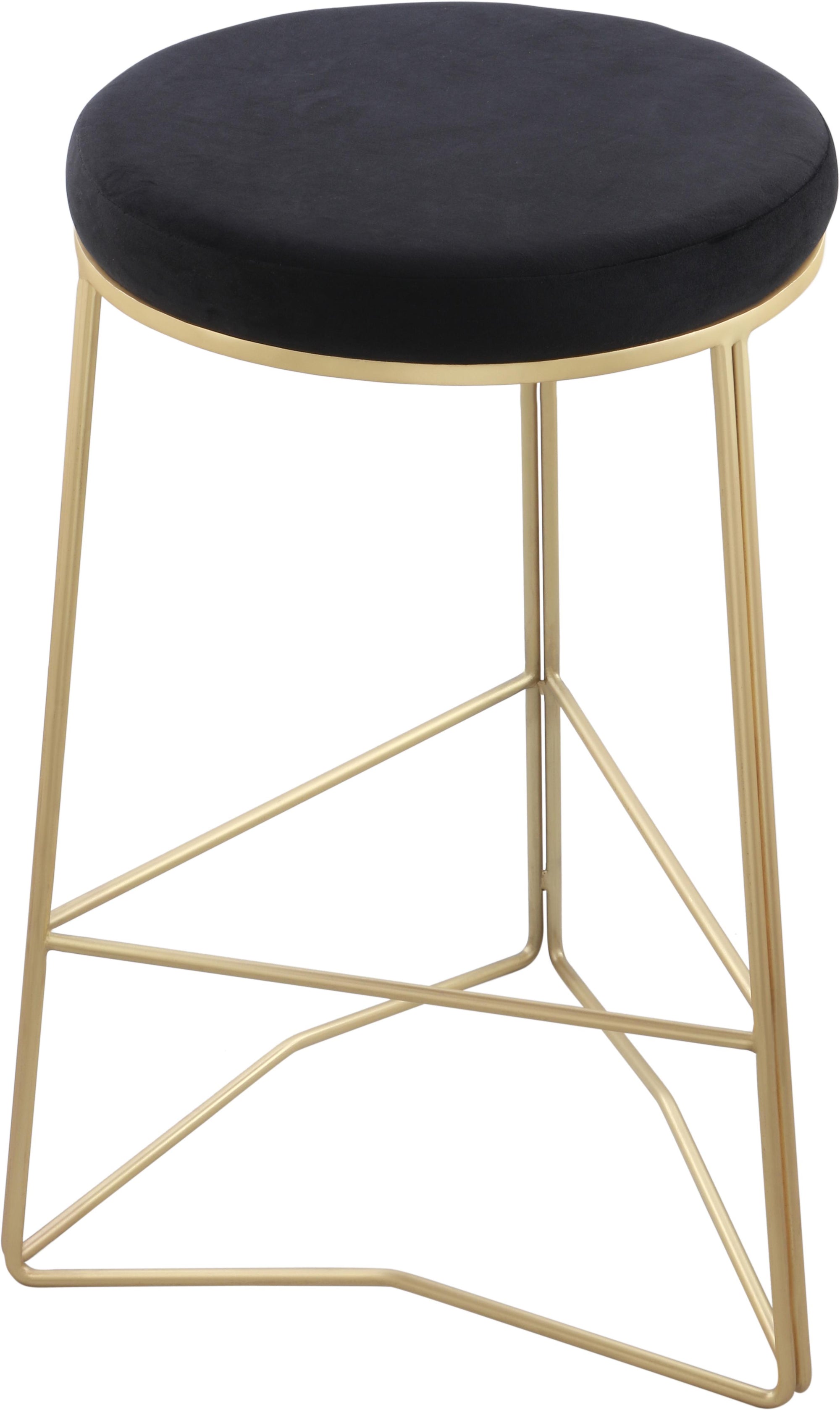 Tres Black Velvet Counter Stool
