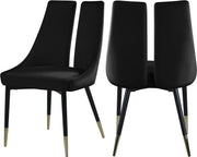 Sleek Black Velvet Dining Chair