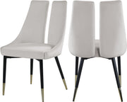 Sleek Cream Velvet Dining Chair