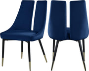 Sleek Navy Velvet Dining Chair