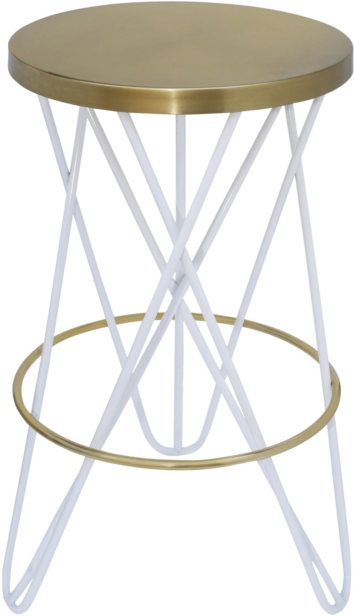 Mercury White / Gold Counter Stool