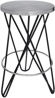 Mercury Black / Silver Counter Stool