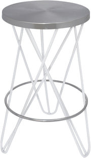 Mercury White / Silver Counter Stool