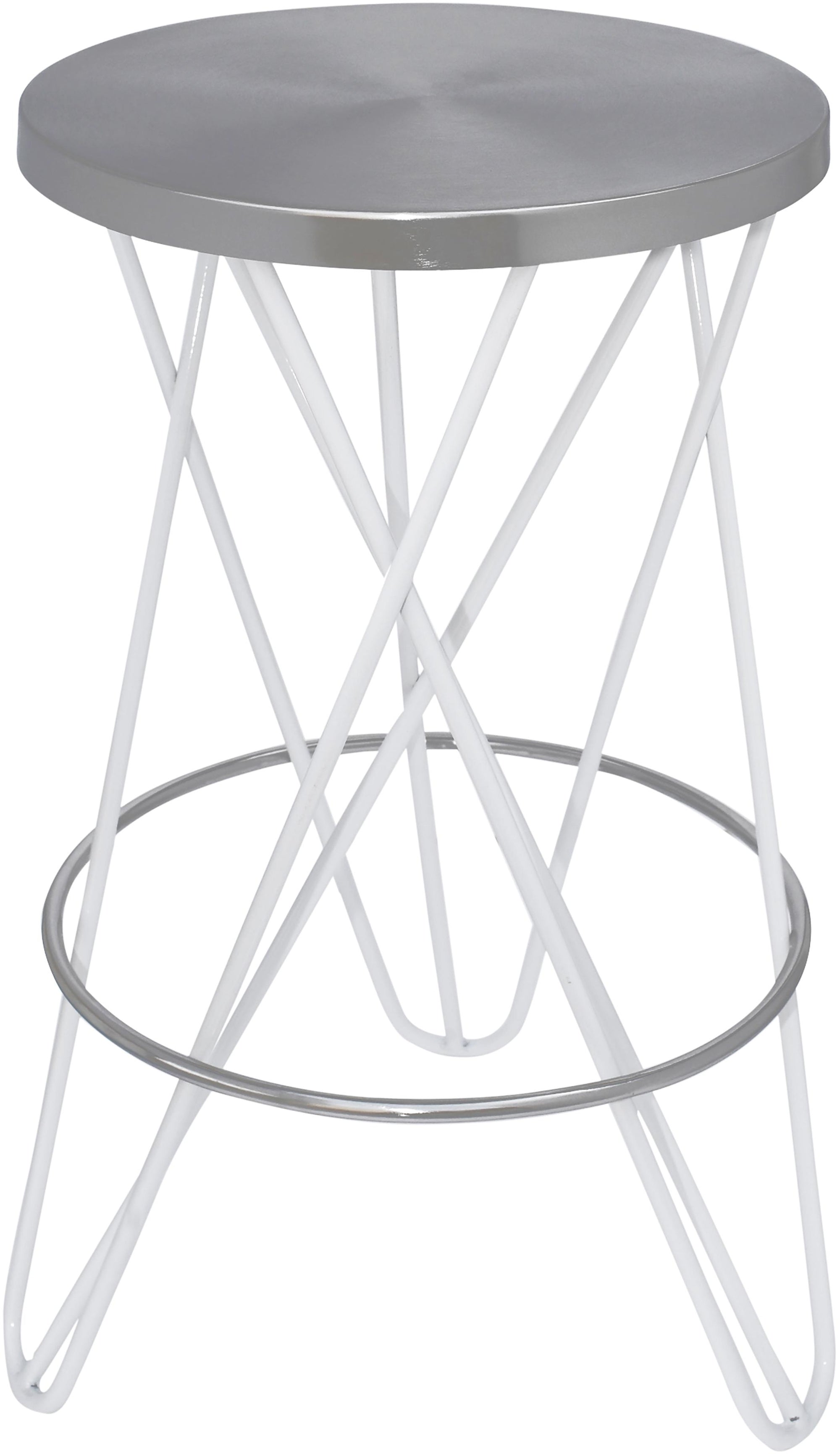 Mercury White / Silver Counter Stool