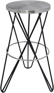 Mercury Black / Silver Bar Stool