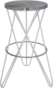 Mercury White / Silver Bar Stool