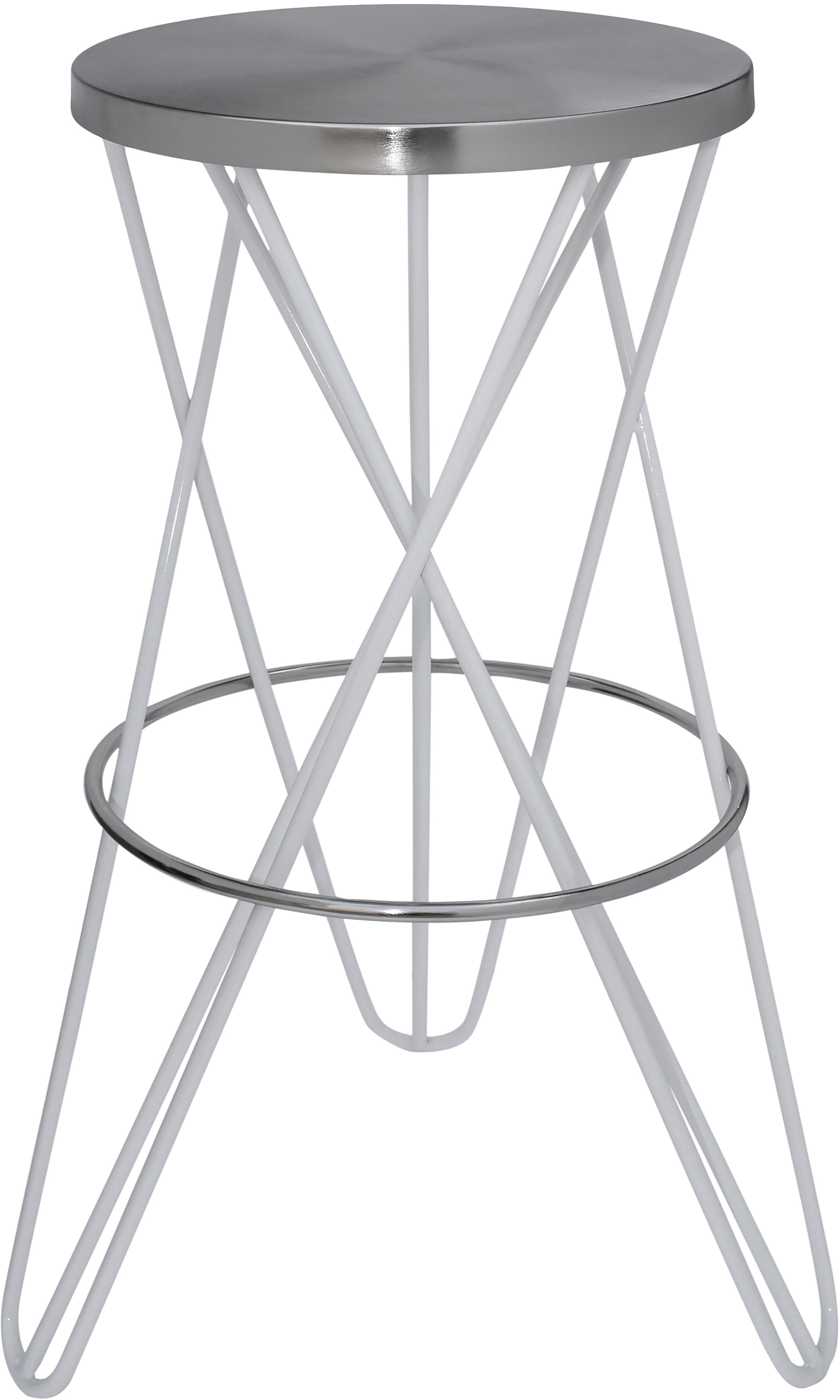 Mercury White / Silver Bar Stool