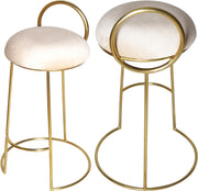 Ring Cream Velvet Counter Stool