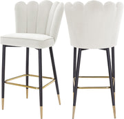 Lily Cream Velvet Stool