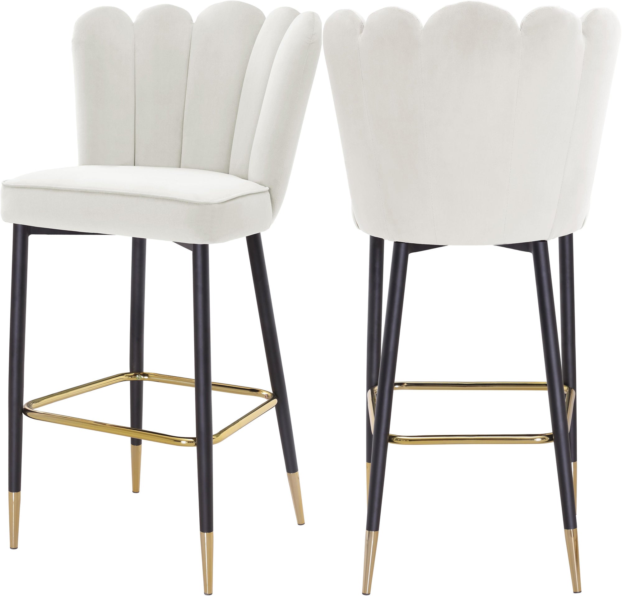 Lily Cream Velvet Stool