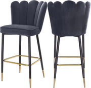 Lily Grey Velvet Stool