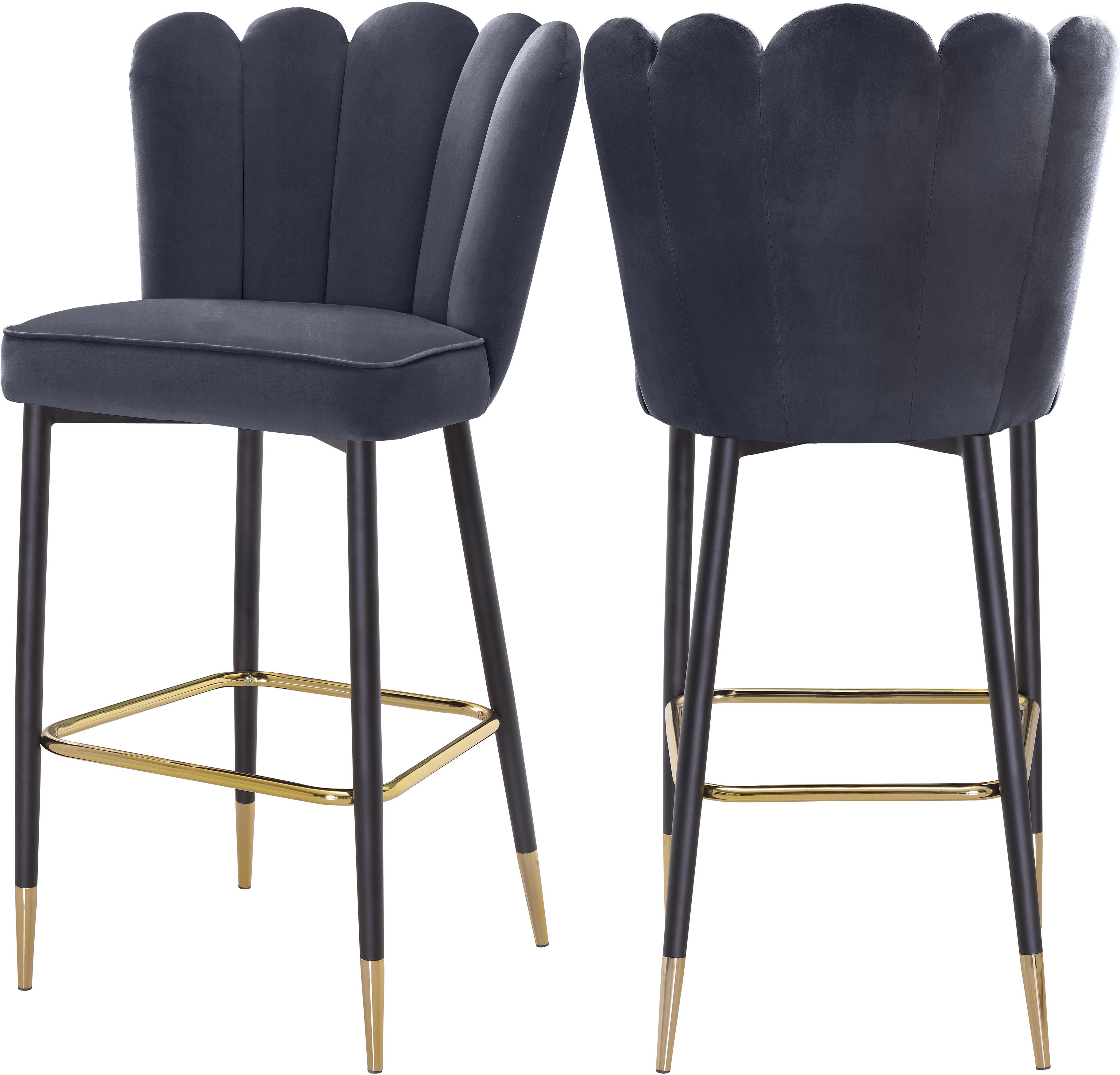 Lily Grey Velvet Stool