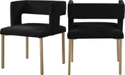 Caleb Black Velvet Dining Chair