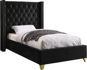 Barolo Black Velvet Twin Bed
