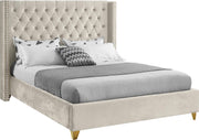 Barolo Cream Velvet Queen Bed