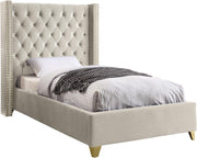 Barolo Cream Velvet Twin Bed