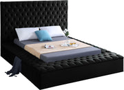 Bliss Black Velvet Full Bed (3 Boxes)