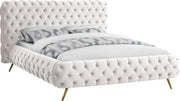 Delano Cream Velvet Queen Bed