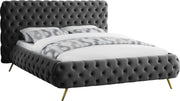 Delano Grey Velvet Queen Bed