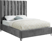 Enzo Grey Velvet King Bed