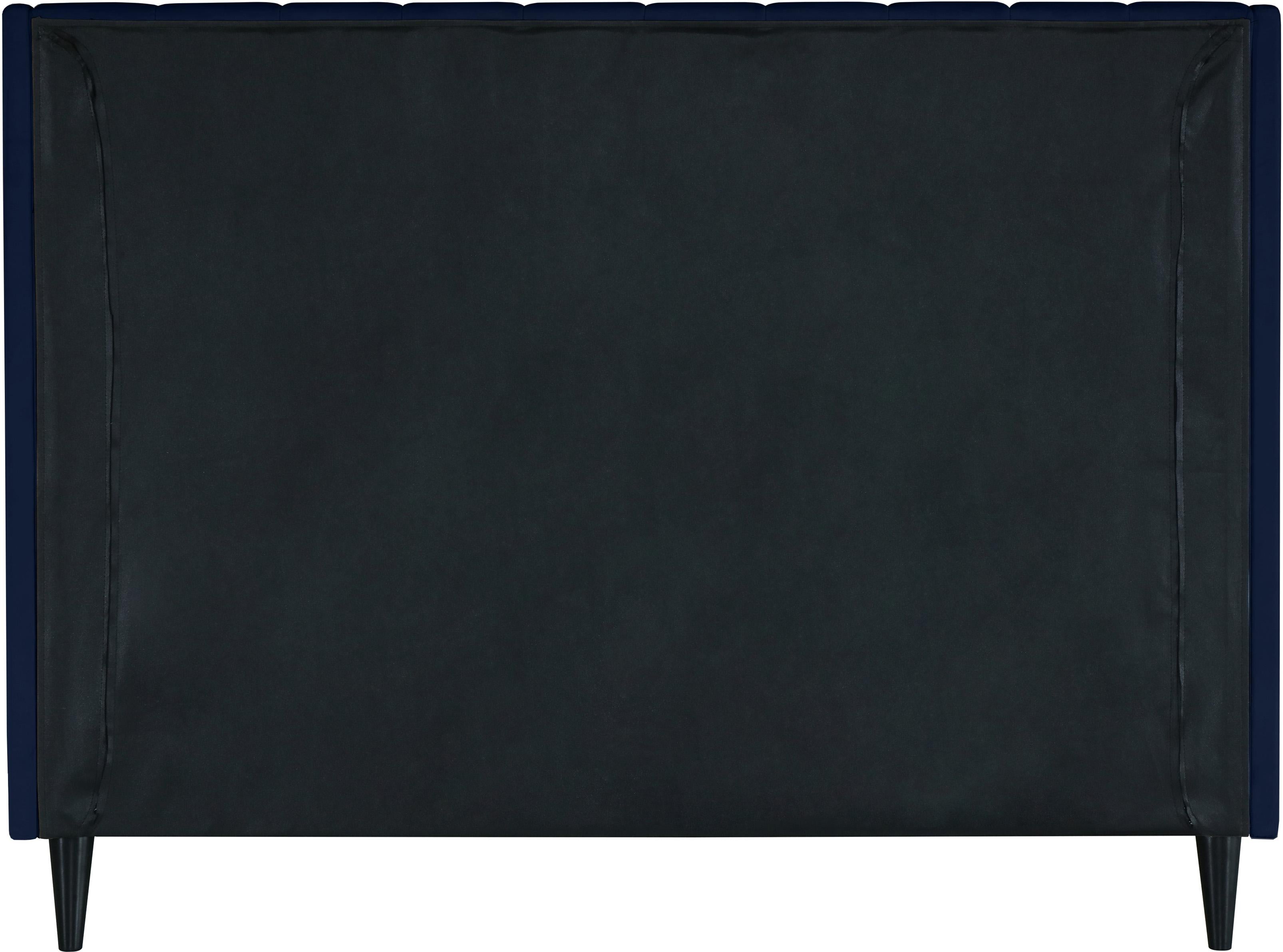 Eva Navy Velvet Full Bed