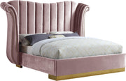 Flora Pink Velvet King Bed (3 Boxes)