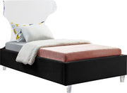 Ghost Black Velvet Twin Bed