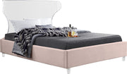 Ghost Pink Velvet Queen Bed