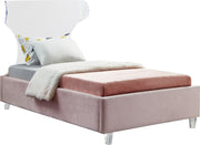 Ghost Pink Velvet Twin Bed