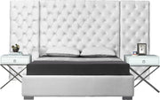 Grande White Velvet King Bed (3 Boxes)