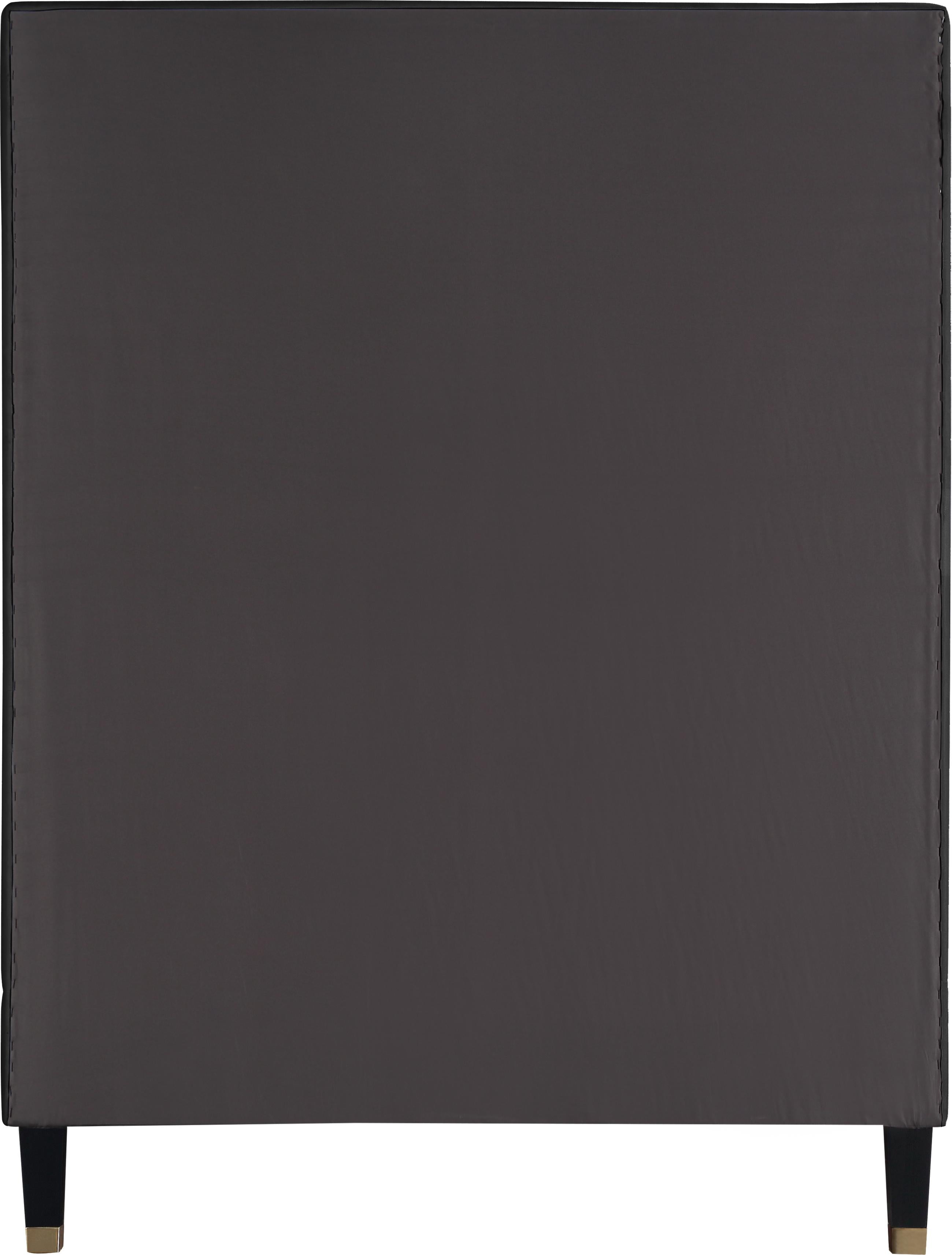 Harlie Black Velvet Twin Bed