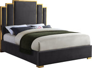 Hugo Grey Velvet Queen Bed