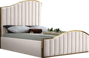 Jolie Cream Velvet Queen Bed (3 Boxes)