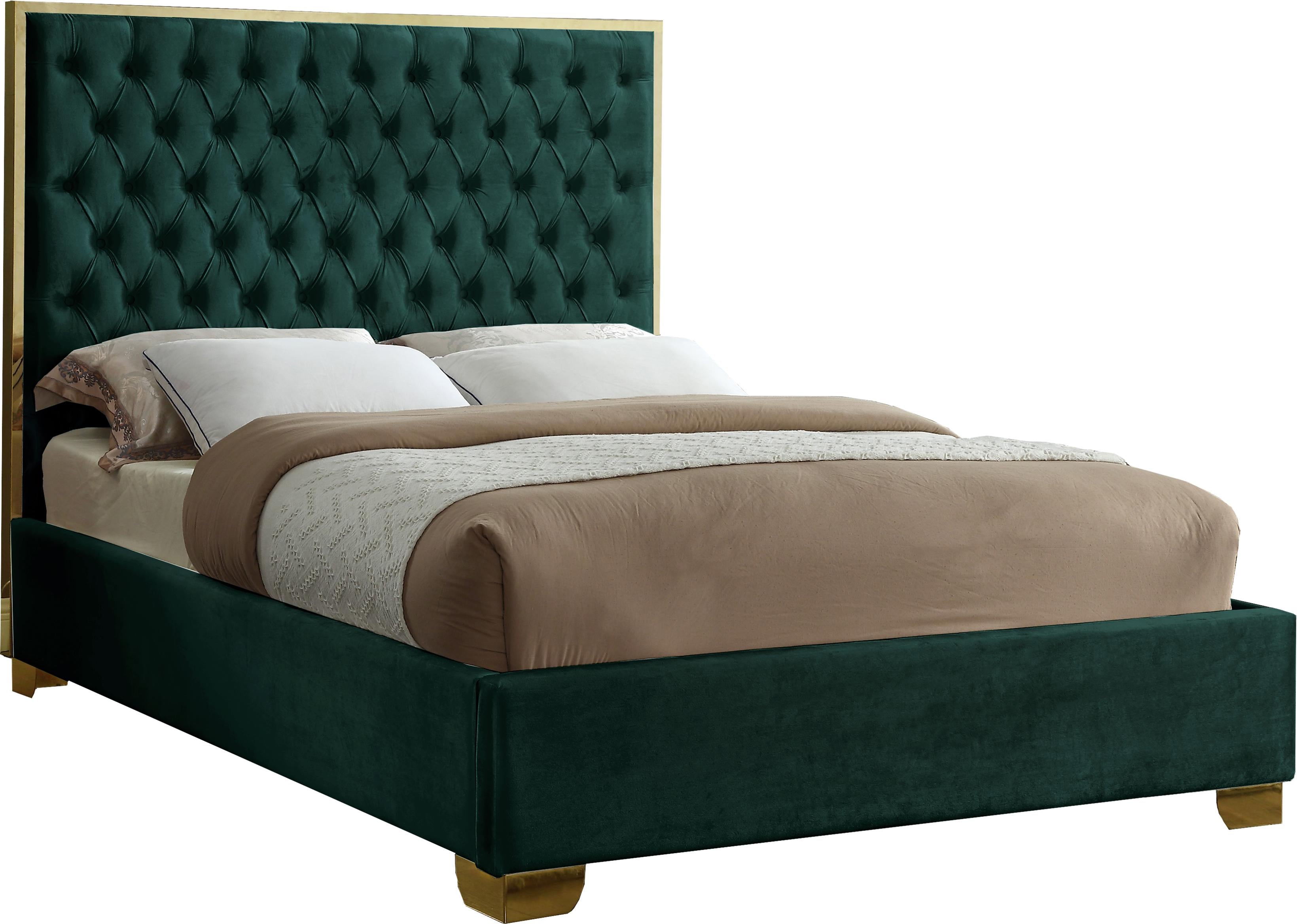 Lana Green Velvet Queen Bed